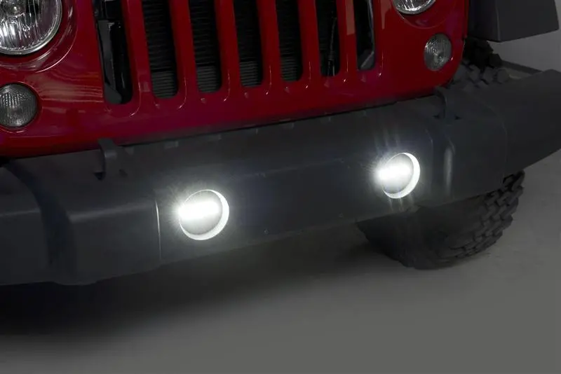 2007–2014 Jeep Wrangler Putco Luminix Led Fog Light Kit With H10 Wiring Harness 1