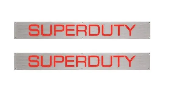 Billet Aluminum Red El-Illuminated Door Sill Set For 1999–2015 Ford Super Duty F-250/F-350/F-450 1