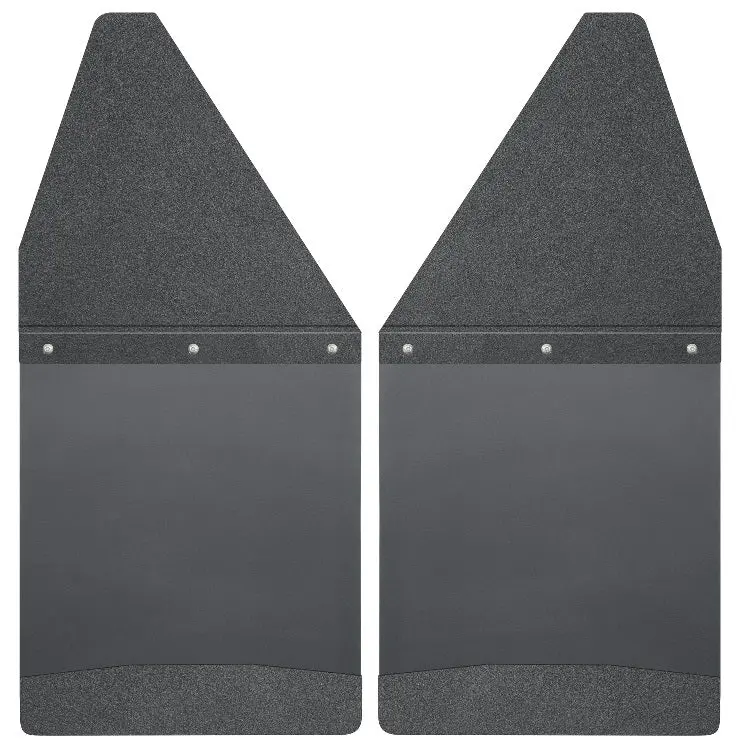 Husky Kickback Mud Flaps For 1988–2016 Chevrolet Silverado 1500/2500/3500 (Fits 2004–2008 Dodge Ram) – 12" Wide, Black Top & Weight 1