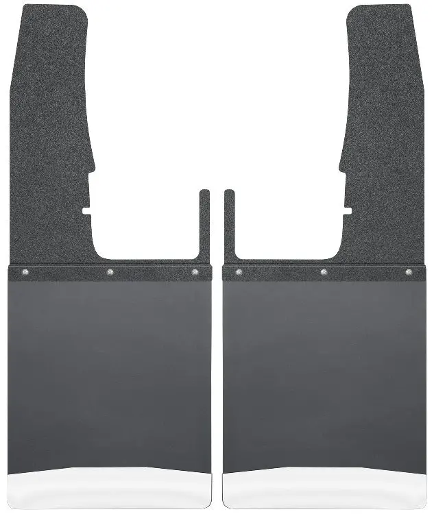 Husky Kickback Mud Flaps For 2009–2016 Dodge Ram 1500/2500/3500 – 12" Wide, Black Top & Stainless Steel Weight 1