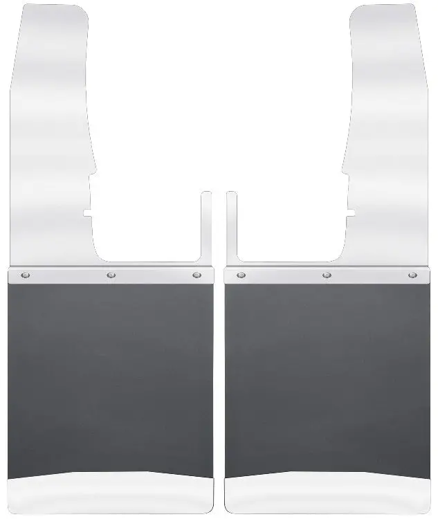 Husky Kickback Mud Flaps For 2009–2016 Dodge Ram 1500/2500/3500 – 12" Wide, Stainless Steel Top & Weight 1