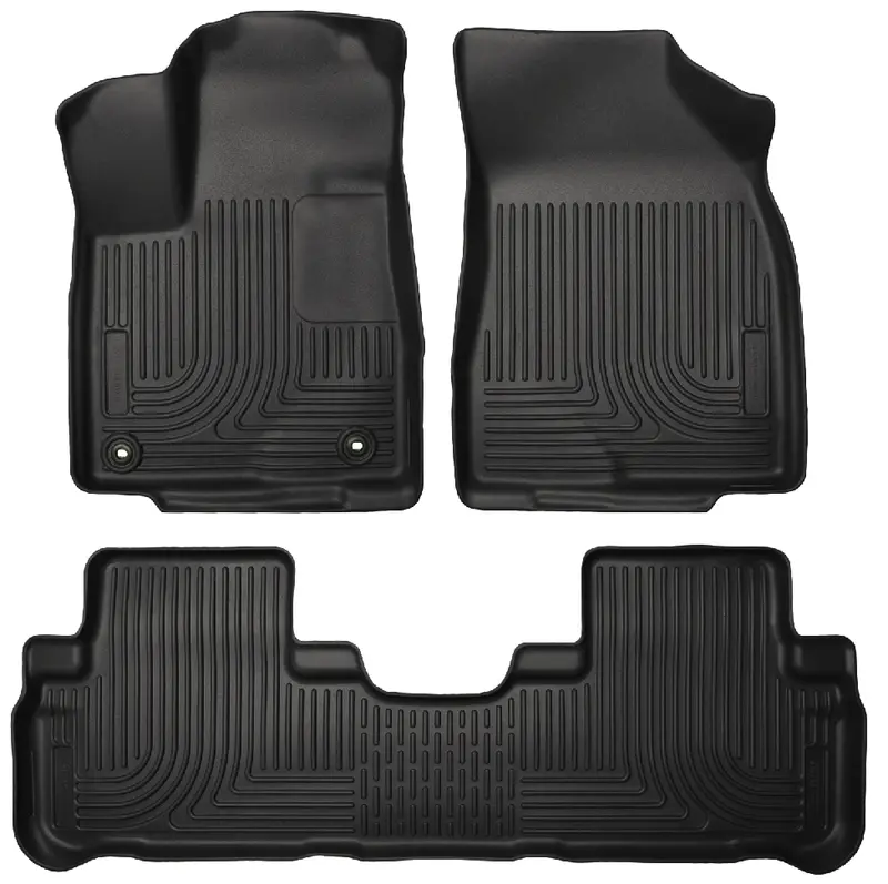 Husky Weatherbeater Custom Floor Liners – Front & Rear For 2014 Toyota Highlander (Le, Xle, Limited) 1