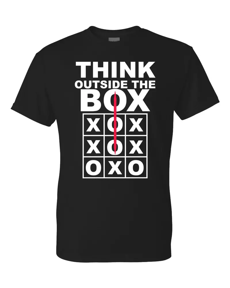 Men’S Creative Design T-Shirt – ‘Think Outside The Box’ Casual Top 1