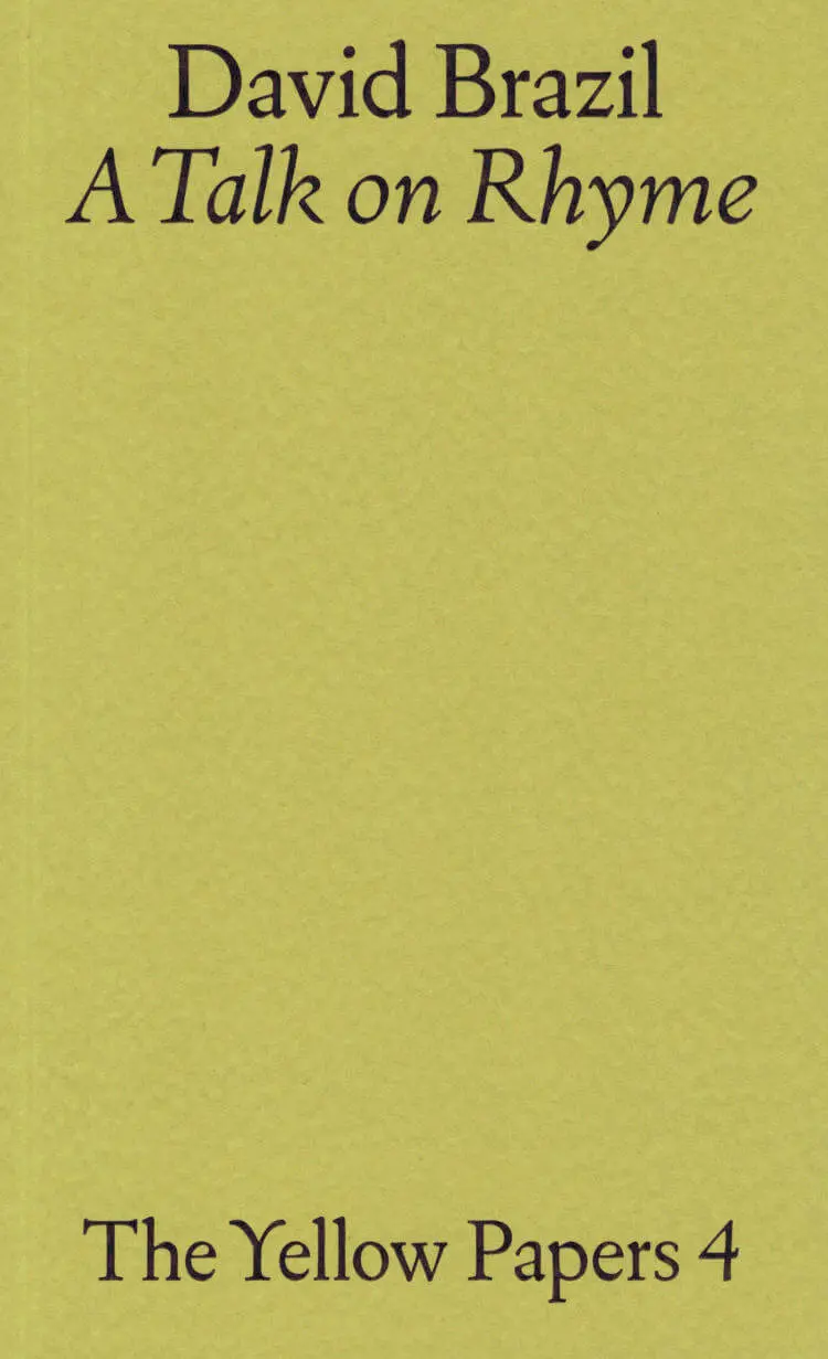 On Rhyme: A Lecture 1