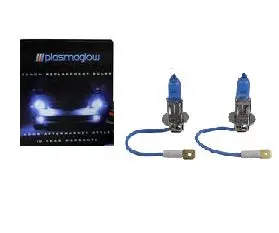 Plasmaglow H3 Xenon-Krypton Headlight Bulbs – 55W Cool White/Blue, Sold As Pair 1