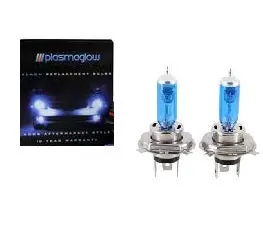 Plasmaglow H4/9003 Xenon-Krypton Headlight Bulbs – Cool White/Blue, 90/100W Dual-Beam Pair 1