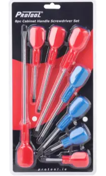 Protool 8-Piece Cabinet-Making Screwdriver Set – Slim Tip Design 1