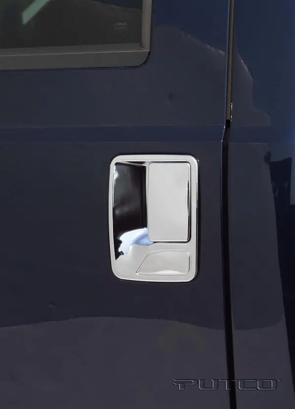 Putco Chrome Door Handle Covers – 1999–2010 Ford Super Duty (2-Door & Tailgate; Tailgate Keyhole Included, No Passenger Keyhole) 1