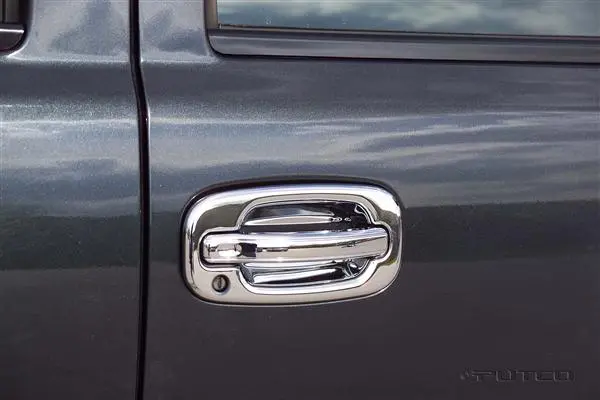 Putco Chrome Outer-Ring Door Handle Covers For 2002–2006 Cadillac Escalade, Ext & Esv (With Keyhole) 1