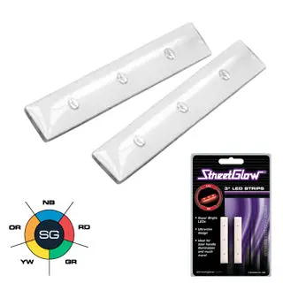 Streetglow 3-Inch Red Led Strip Light Pair 1