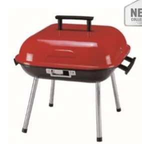 Tall 14-Foot Hamburger-Style Charcoal Grill With Lid And Grate 1