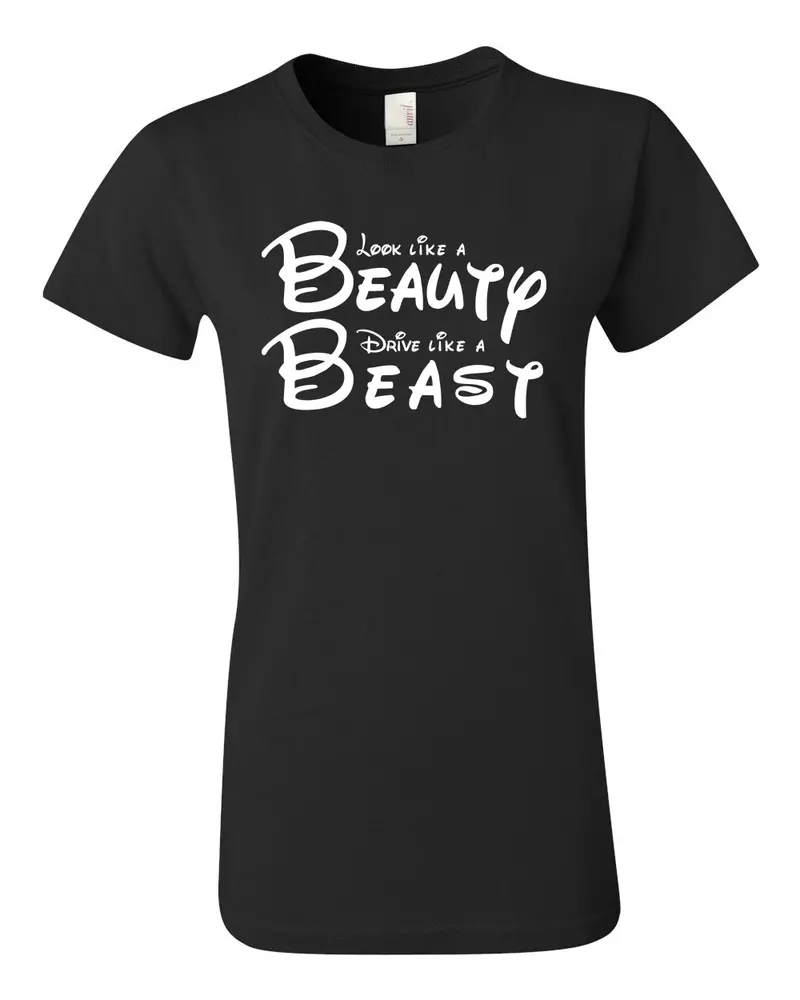 Women’S Motivational Graphic Tee – ‘Look Like Beauty, Drive Like A Beast’ 1