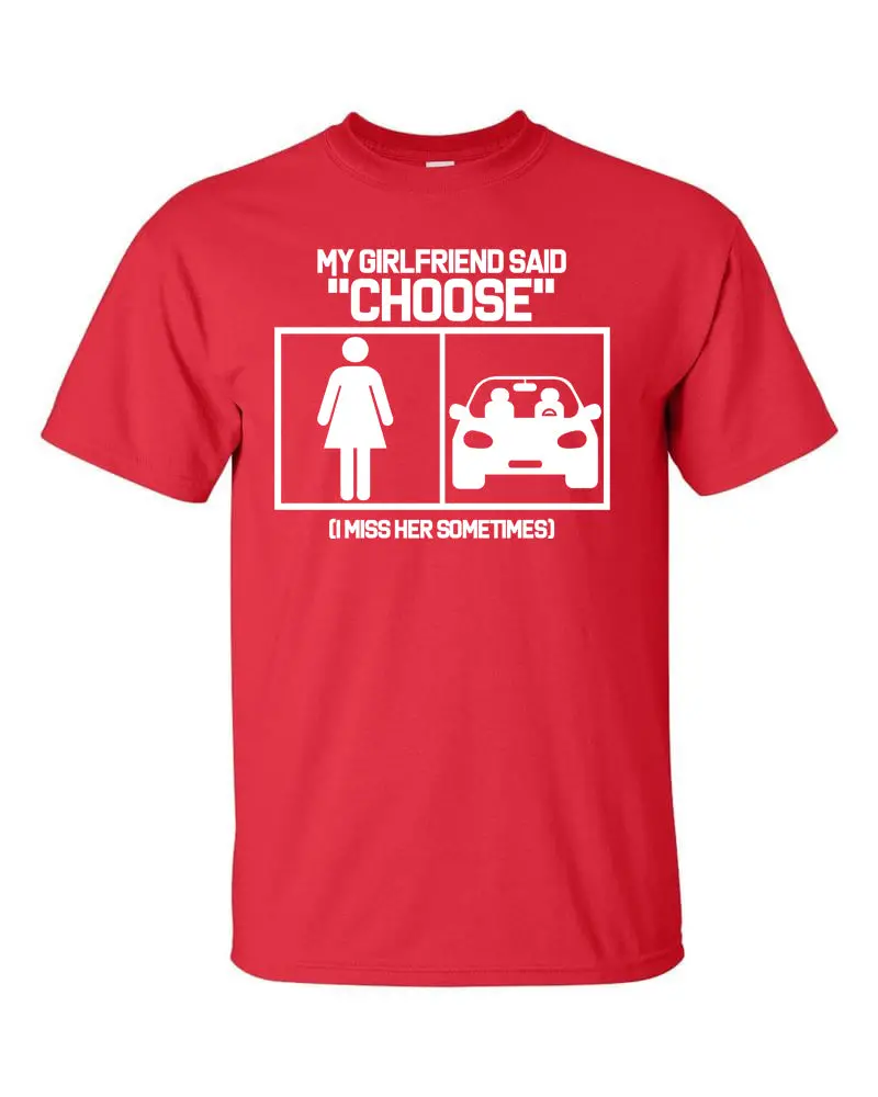 Women’S Playful Decision Tee – ‘My Girlfriend Said Choose’ Relaxed Fit Top 1