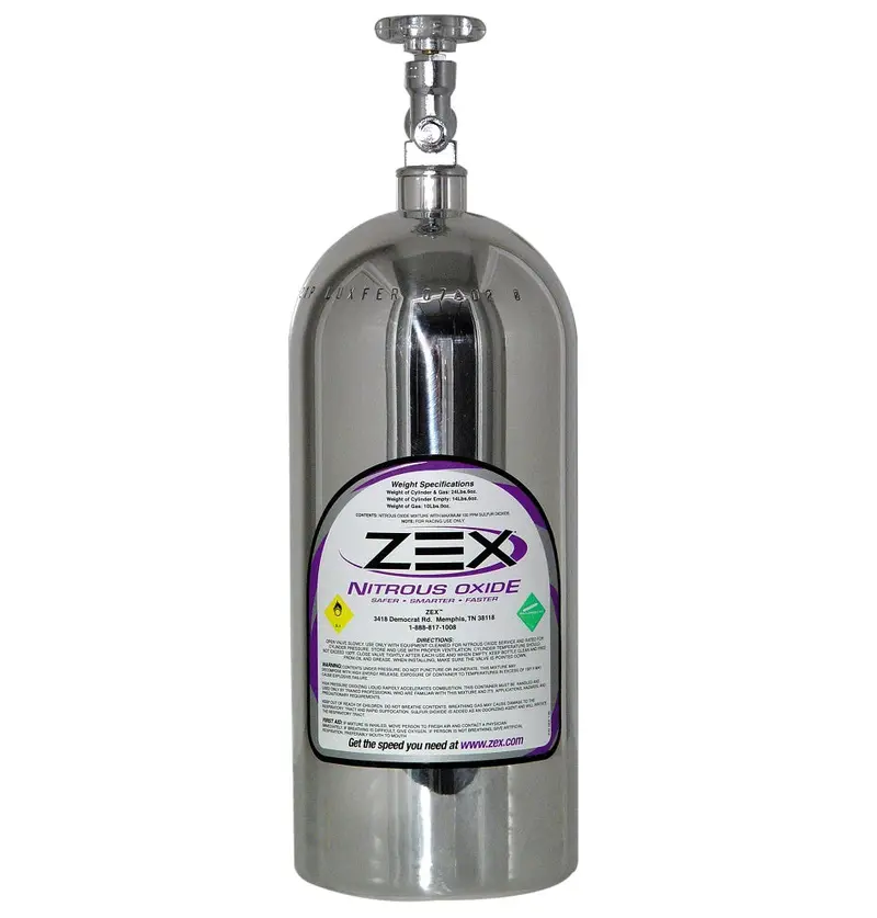 Zex 10 Lb Polished Nitrous Bottle With Valve 1