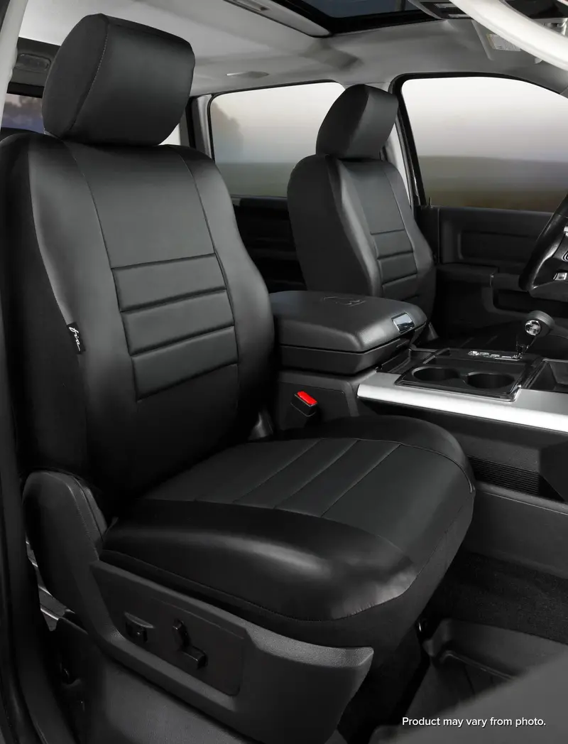 Fia Sl60 Series Leatherette Seat Covers Sl67-26 – Black/Black With Red Stitching, Custom-Fit Front 1