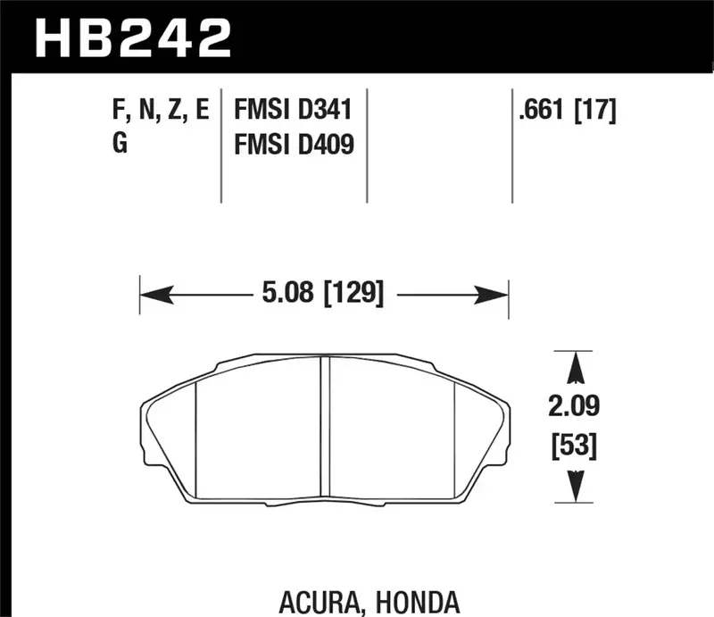 Hawk Performance Blue Ceramic Brake Pads (Hb242E.661) – 0.661-Inch Thickness, High-Performance Friction Material 1