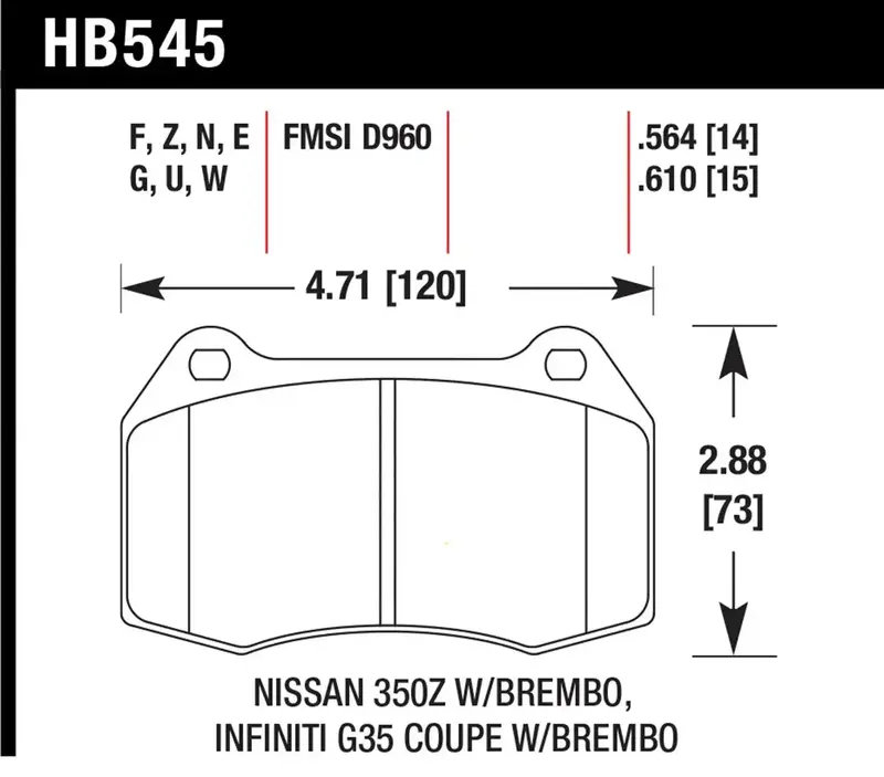Hawk Performance Dtc-80 Front Brake Pads – Hb545Q.564, 0.564" Thickness 1