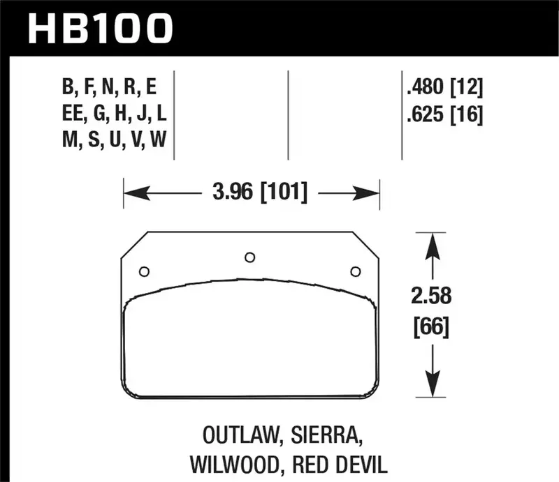 Hawk Performance Hb100J.625 Dr-97 Brake Pads – 0.625" Thickness, Heavy-Duty Replacement For Commercial Vehicles 1