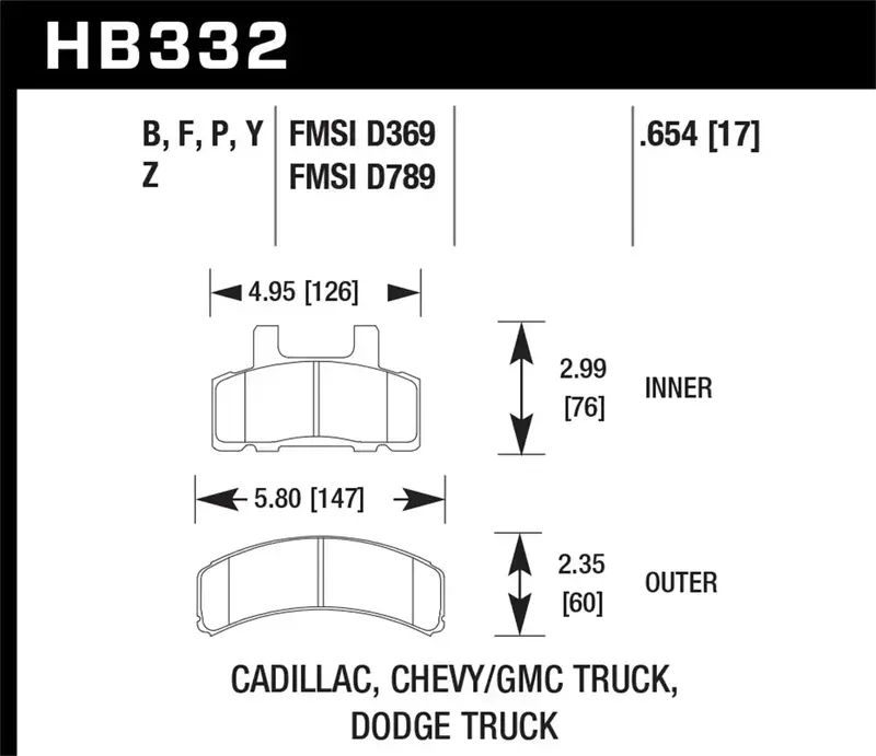 Hawk Performance Hps 5.0 High-Performance Brake Pads – 0.654" Thickness For Disc Brakes 1